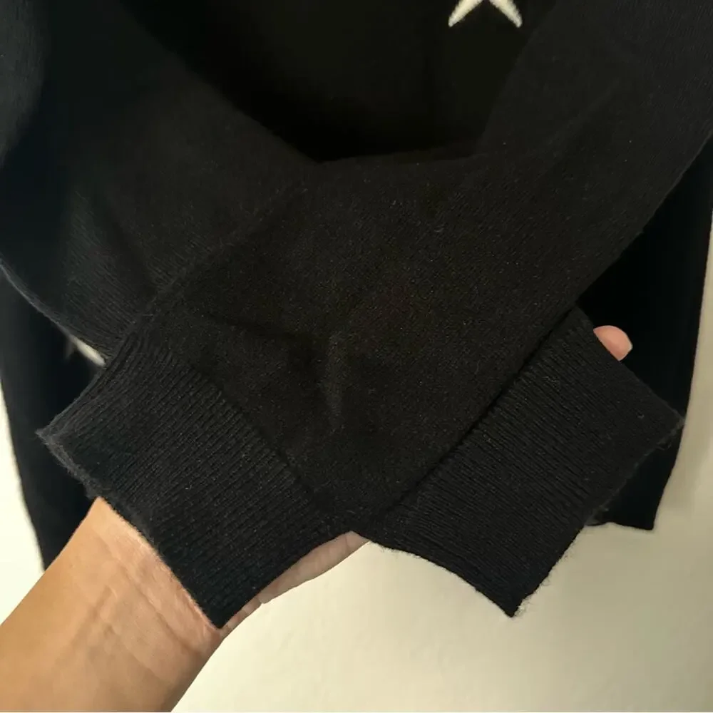 chinti and parker Cashmere Star Sweater Black size XS White Stars Slouchy